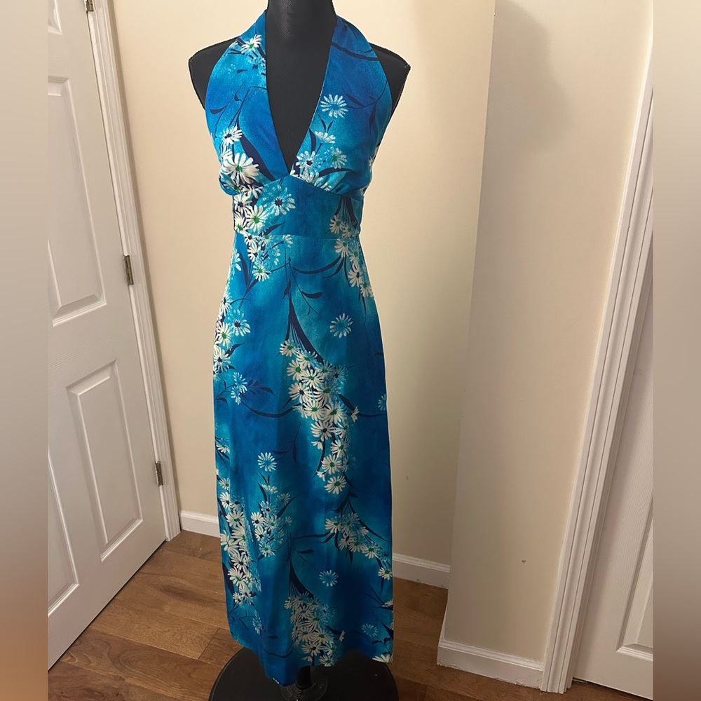 Vintage Maier Specialty Shope Honolulu Hawaiian Halter Maxi Dress